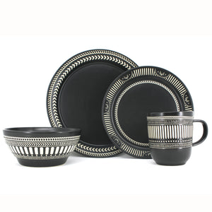 BIA BATIK Dinner Plate, Black