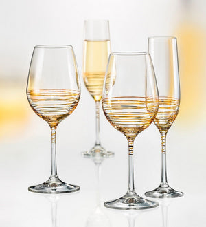 Bohemia Spiral Gold Wine Glass