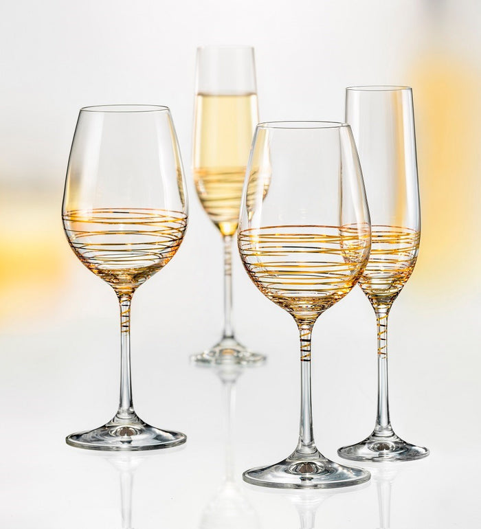 Bohemia Spiral Gold Wine Glass