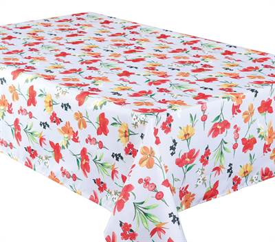 Texstyles Deco Tablecloth 58 x 94 Inch, Botanic Grey