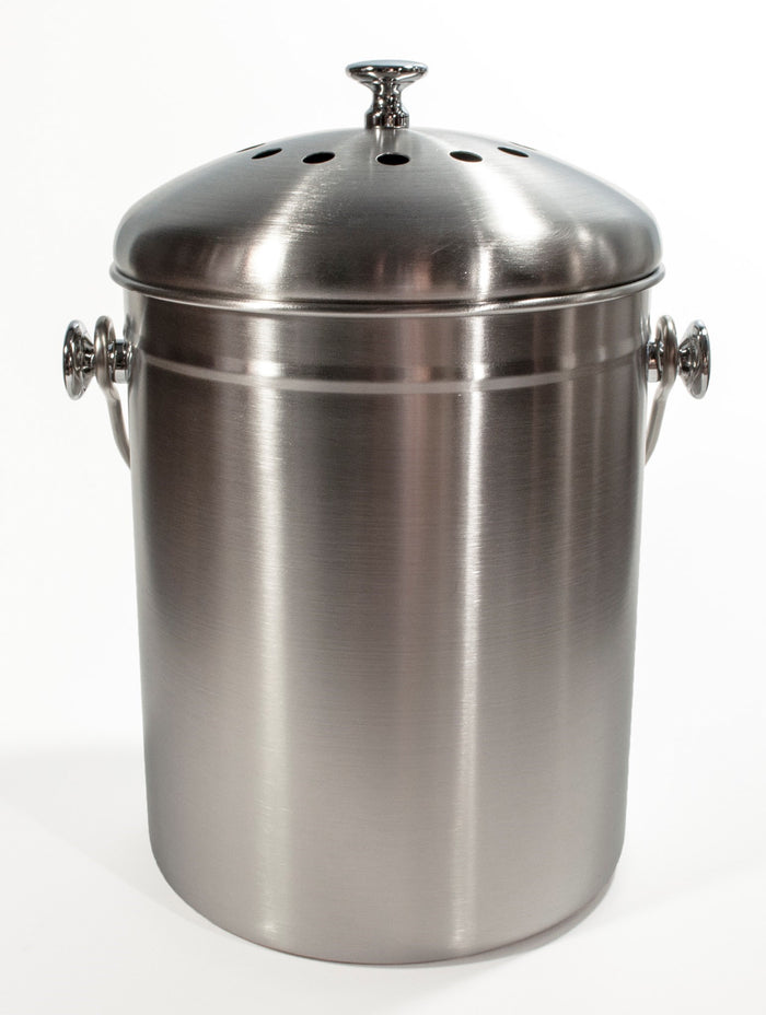 Kitchen Basics Stainless Steel Compost Bin w/Charcoal Filter 4.5L