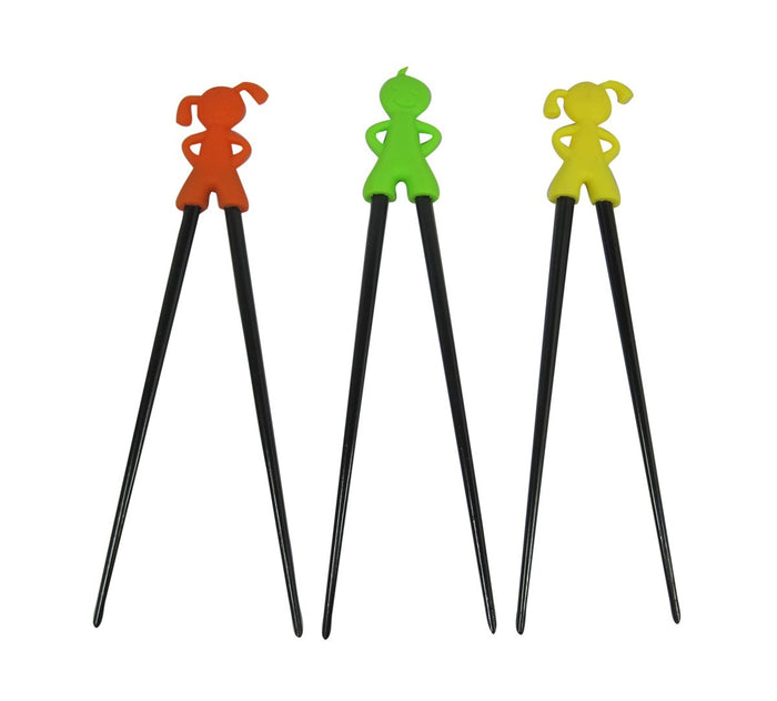 Kitchen Basics Chopstix Kids Silicone Chopsticks with Holders (Assorted Colours)