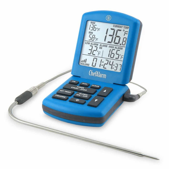 ThermoWorks ChefAlarm® Cooking Alarm Thermometer & Timer, Blue