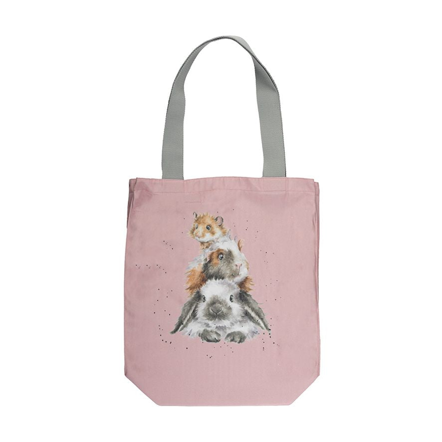 Wrendale Designs Canvas Tote Bag, 'Piggy In The Middle' Guinea Pig