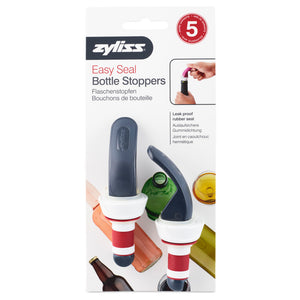 Zyliss Easy Seal Bottle Stoppers Red & Grey