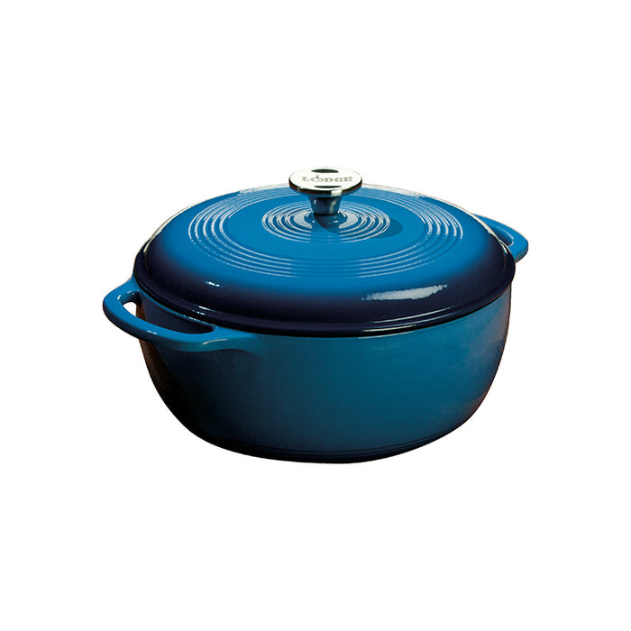 Lodge Cast Iron Enameled Round Dutch Oven 6qt, Blue