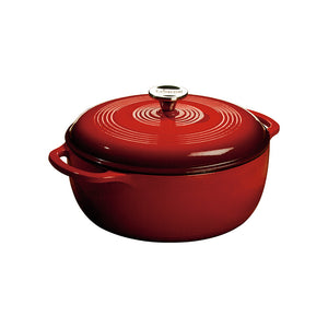 Lodge Cast Iron Enameled Round Dutch Oven 6qt, Red
