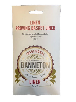 Banneton Linen Proving Basket Large Oval Liner Set of 2 (Fits Oval Large EDD70104)