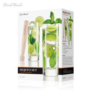 Final Touch Mojito Glass & Muddler Set