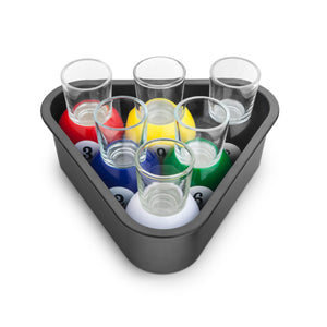 Final Touch Billard/Pool Shot Glasses with Rack Tray
