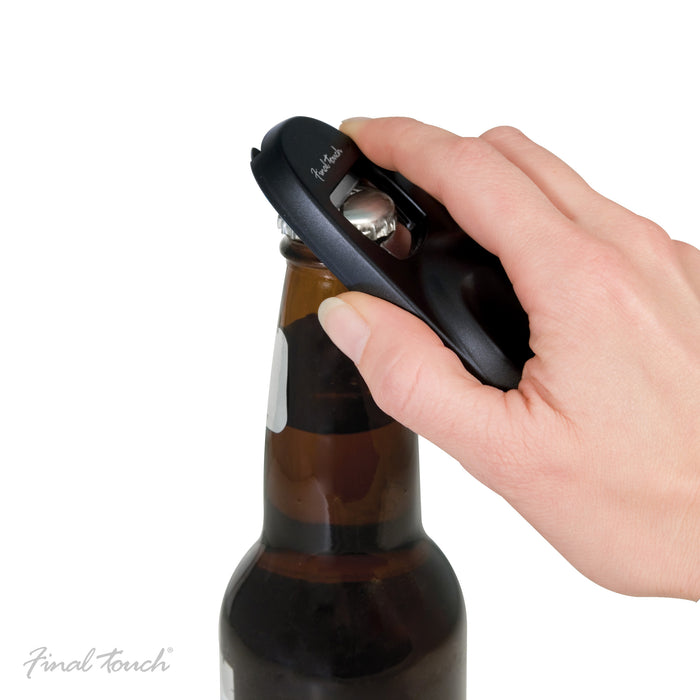 Final Touch 3-in-1 Bottle Opener, Black