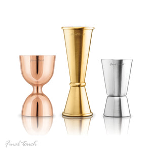 Final Touch Mixed Metal Double Jiggers Set of 3