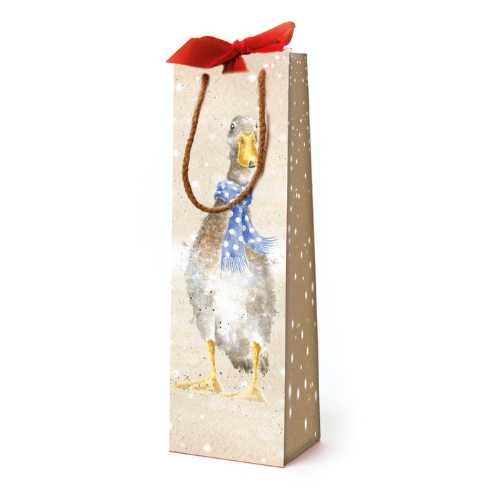 Wrendale Designs Bottle Gift Bag,  Festive Goose