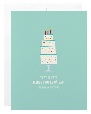 Classy Cards Greeting Card (French), Tall Cake