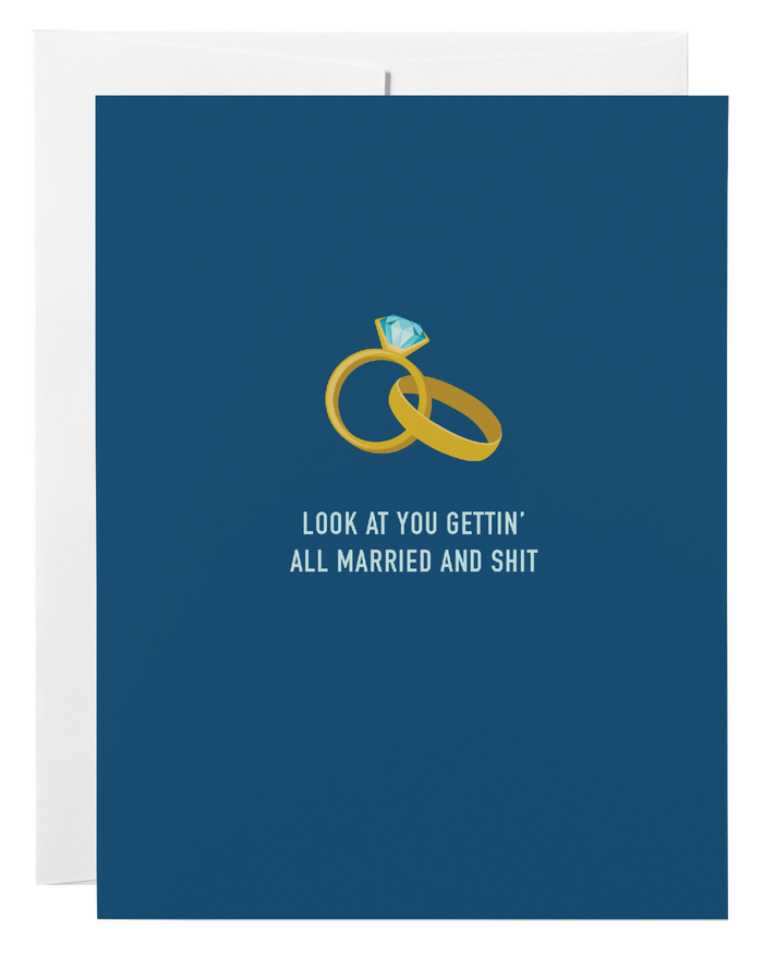 Classy Cards Greeting Card, Married And Shit