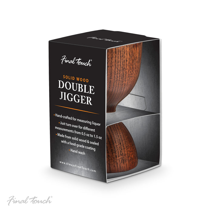 Final Touch Solid Wood Double Jigger