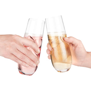 Final Touch Bubbles Sparkling, Champagne, Bubbly Glass Set with Opener 10oz | 300ml