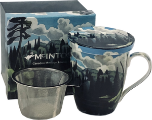 McIntosh Tea Mug with Infuser & Lid, Harris Lake in Algonquin Park