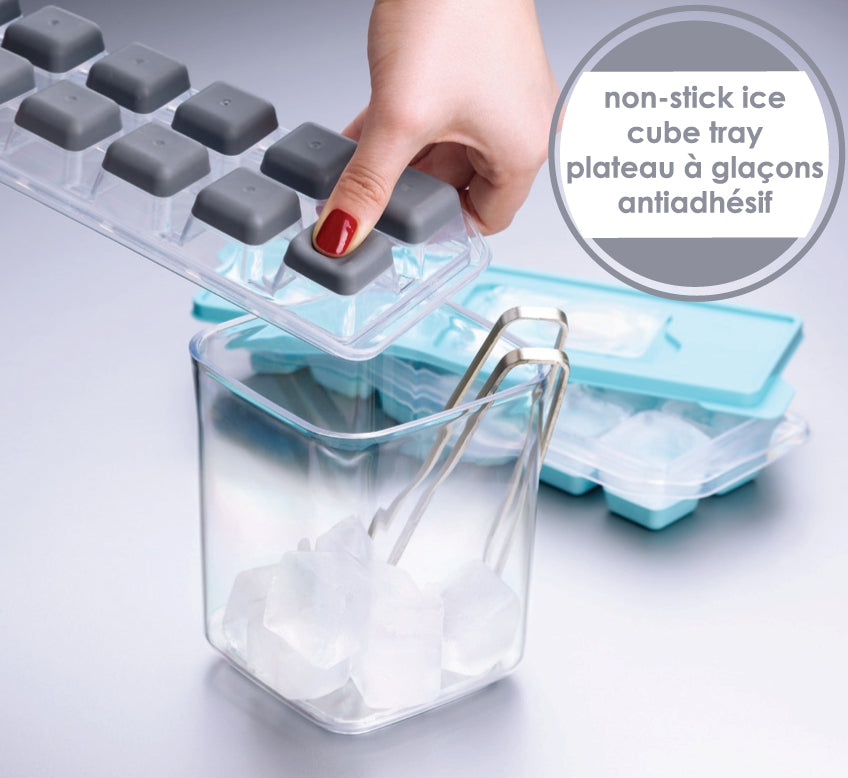 Kitchen Basics Stackable Ice Cube Trays (Set of 3), Stick or Round