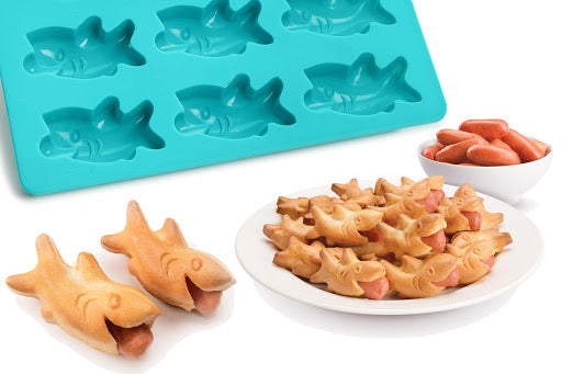 Mobi Silicone Mini Hot Dog Mold, Shark Bites
