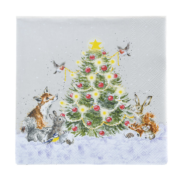 Wrendale Designs Luncheon Paper Napkin, ‘Oh Christmas Tree'