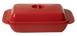 Kitchen Basics Melamine Butter Dish, Red