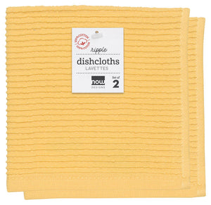 Danica Now Designs Ripple Dishcloth Set of 2, Lemon Yellow