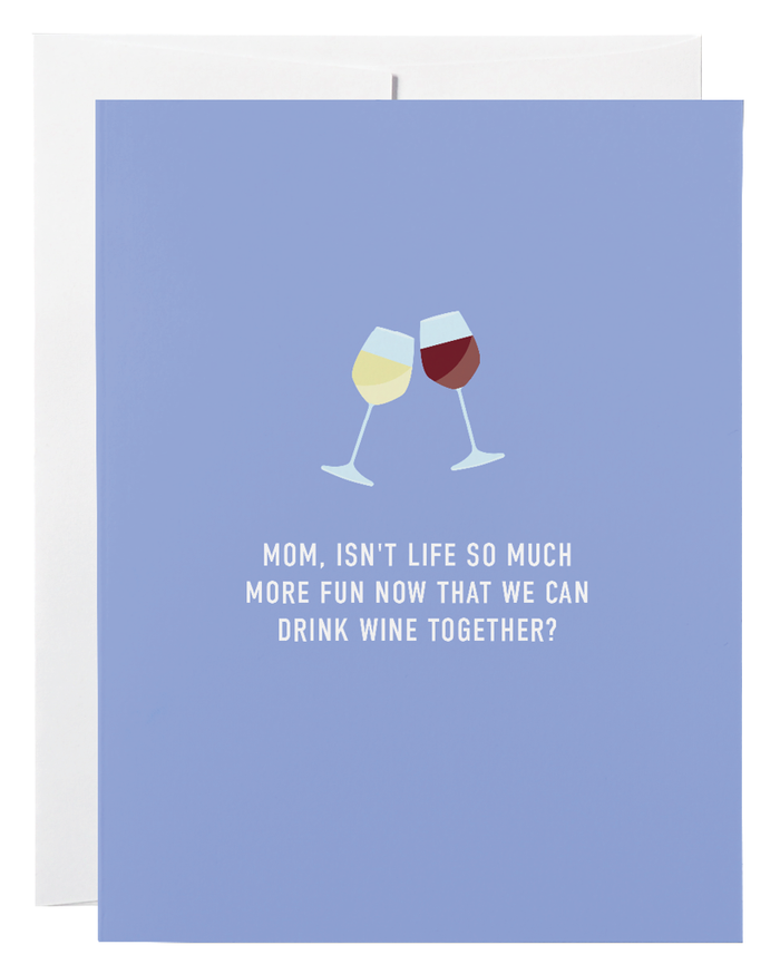 Classy Cards Greeting Card, Mom Wine Together