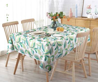 Texstyles Deco Tablecloth 58 x 94 Inch, Mila Green