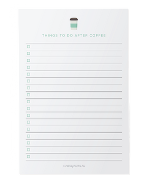 Classy Cards Notepad, Things to Do After Coffee