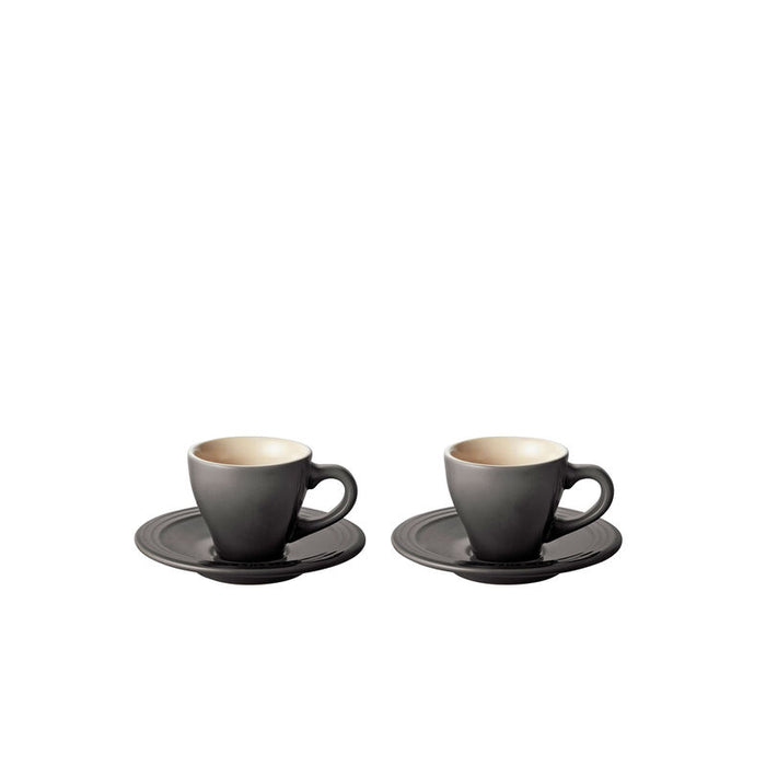 Le Creuset Classic Espresso Cups & Saucers Set, Oyster