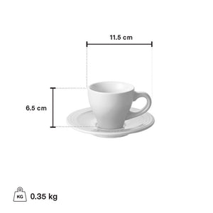 Le Creuset Classic Espresso Cups & Saucers Set, Oyster