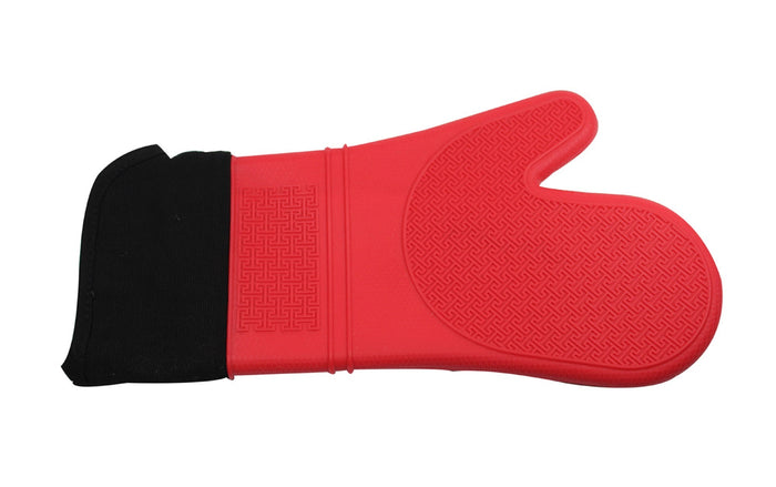 Kitchen Basics Silicone Oven Mitt 15 Inch, Red