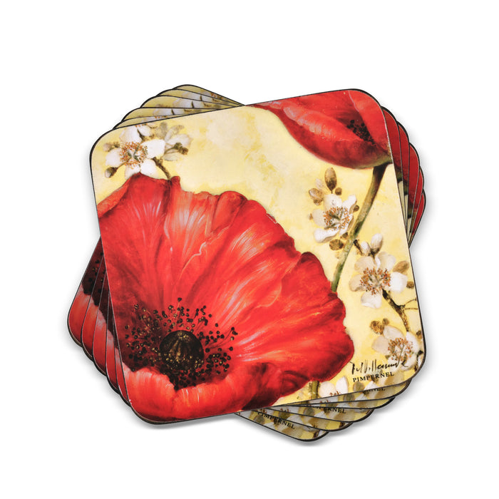 Pimpernel Poppy De Villeneuve Coasters Set of 6