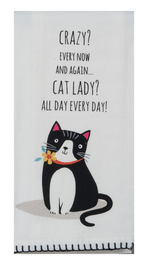 Kay Dee Flour Sack Tea Towel, Crazy Cat Cat Lady