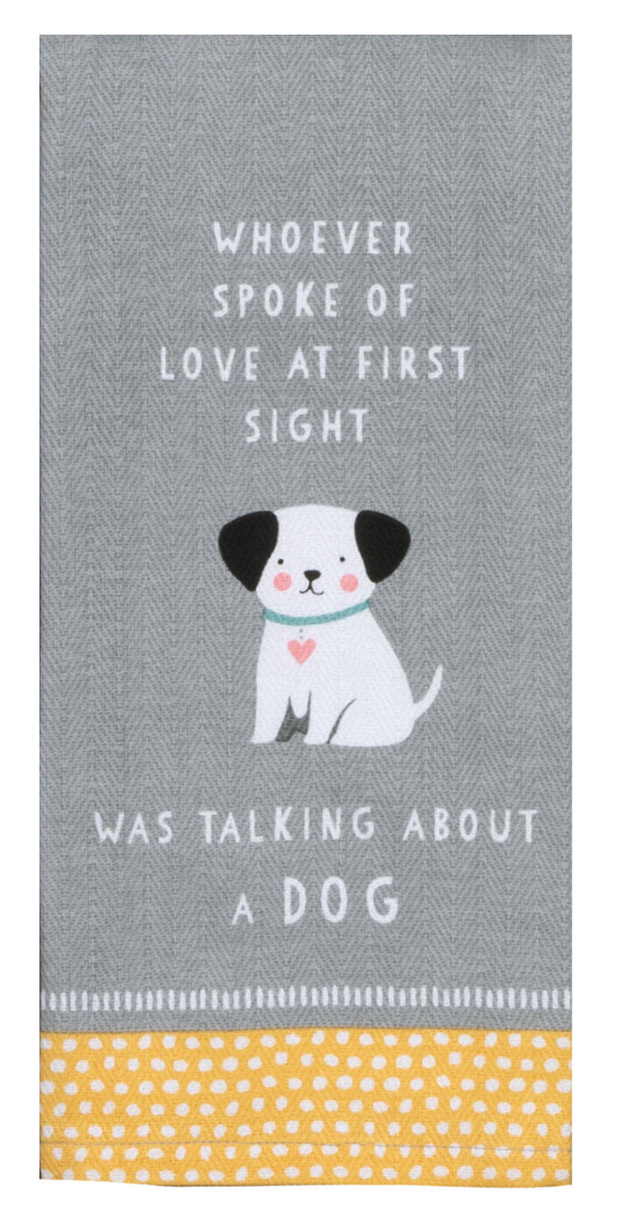 Kay Dee Dual Purpose Terry Tea Towel, Dog Patch First Love