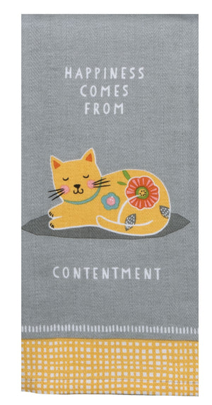 Kay Dee Dual Purpose Terry Tea Towel, Cat Patch Contentment