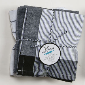 Kay Dee Tea Towel Set of 3, Onyx Black