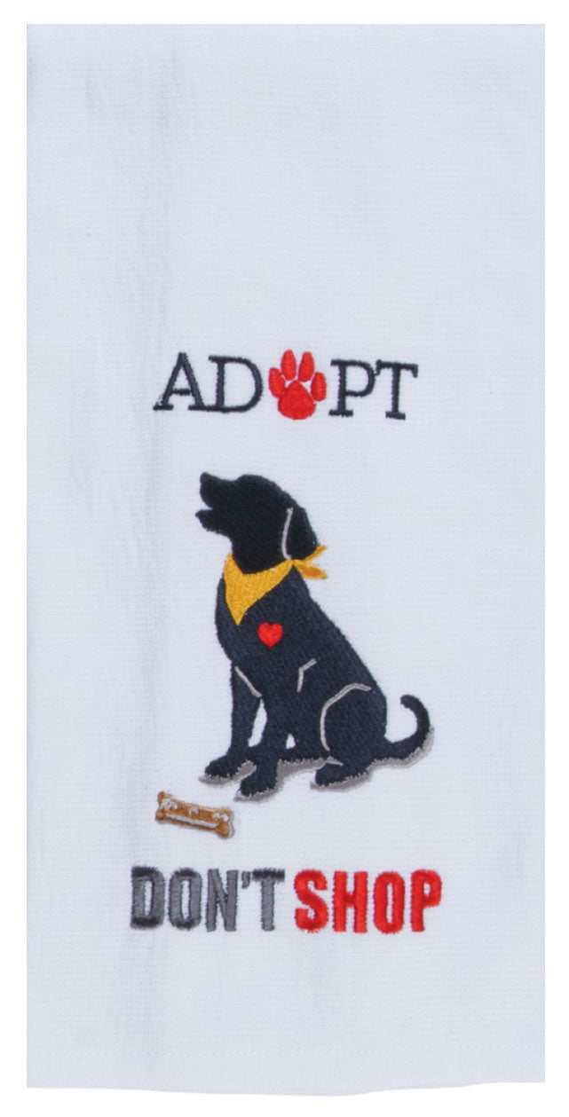 Kay Dee Dual Purpose Terry Tea Towel, Pet Lovers Only Adopt Dog