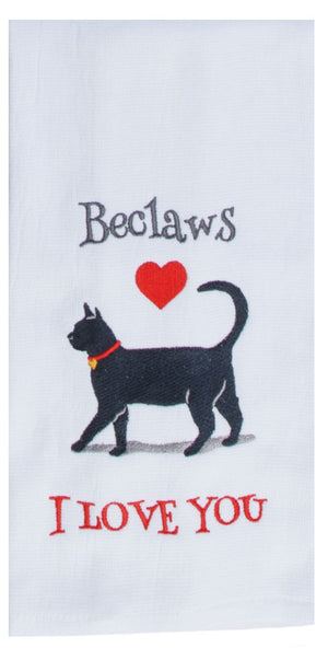 Kay Dee Dual Purpose Terry Towel Tea Towel, Pet Lovers Only Beclaws Cat