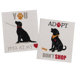 Kay Dee Swedish Dishcloths Set of 2, Pet Lovers Only Dog Combo #1
