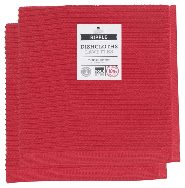 Danica Now Designs Ripple Dishcloth Set of 2, Red