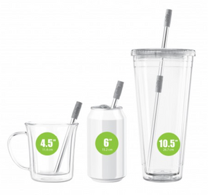 Final Touch GoSip Stainless Steel Straw Set, Grey