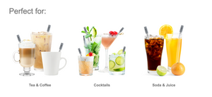Final Touch GoSip Stainless Steel Straw Set, Grey