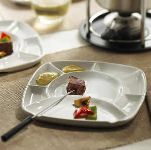 Trudeau Square Fondue Plates Set of 4