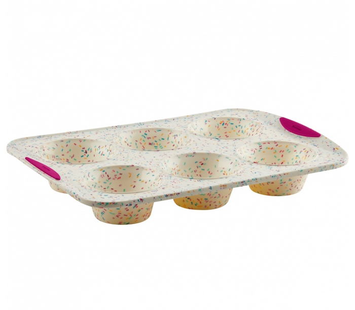 Trudeau Structure Silicone™ Jumbo Muffin Pan 6-Cup, Confetti White