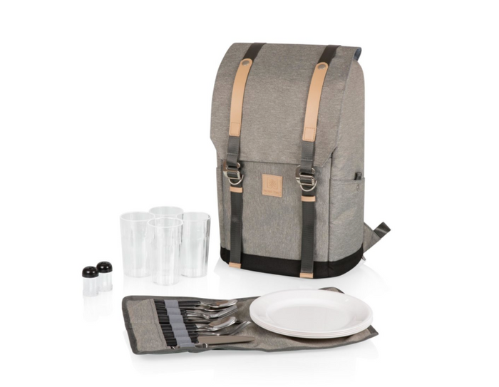 Picnic Time Frontier Picnic Backpack, Heathered Grey