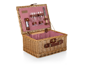 Picnic Time Classic Wine & Cheese Picnic Basket, Gingham Pattern