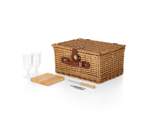 Picnic Time Classic Wine & Cheese Picnic Basket, Gingham Pattern