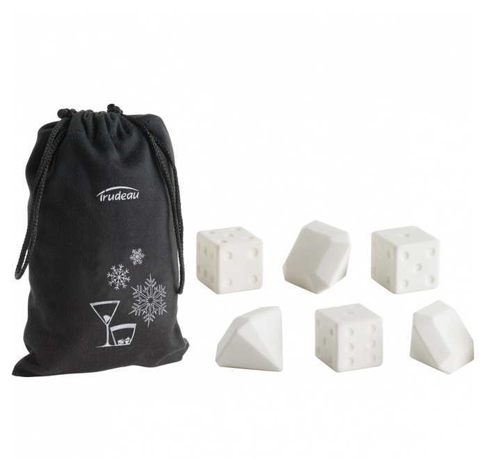 Trudeau Ceramic Chills Whiskey Stones 7pc Set